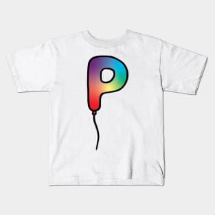 Initial Monogram Balloon Letter P Kids T-Shirt